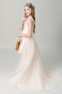 V-cut Children Wedding Flower Girl Dress