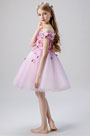 Dream Pink Off Shoulder Flower Girl Dress