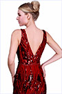 Красное Вечернее Платье с Блестками