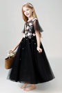 Black Handmande Children Wedding Flower Girl Dress