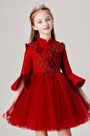High Neck Children Wedding Flower Girl Dres