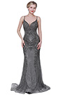 New Dark Grey V-Cut Beaded Gorgeous Party Ball Gown