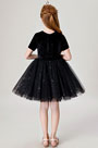 Princess Black Short Wedding Flower Girl Dress