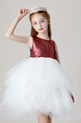 Lovely Bordeaux Sequin Wedding Flower Girl Dress