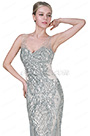 Vestido formal formal con cuentas y corte en V
