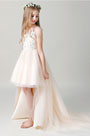 V-cut Children Wedding Flower Girl Dress