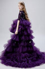 Purple Multi-layer Children Flower Girl Dress