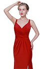 Neu Rot V-Schnit Schlitz elegantes Party Abendkleid