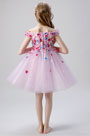Dream Pink Off Shoulder Flower Girl Dress