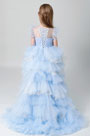 Princess Blue Multi-layer Flower Girl Dress