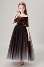 Shiny Off Shoulder Children Wedding Flower Girl Dress
