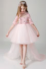 Princess Pink Children Wedding Flower Girl Dress