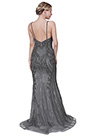 New Dark Grey V-Cut Beaded Gorgeous Party Ball Gown