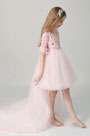 Princess Pink Children Wedding Flower Girl Dress