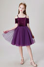 Lovely Purple Children Wedding Flower Girl Dress