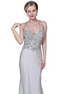 New Grey Beaded Top Sweetheart Party Evening Dress