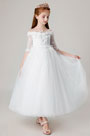 Off Shoulder Children Wedding Flower Girl Dress