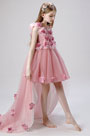Children Wedding Flower Girl Dress with Train