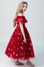 Princess Off Shoulder Wedding Flower Girl Dress