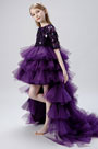 Purple Multi-layer Children Flower Girl Dress