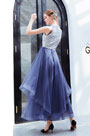 Robe de Bal Bleue En Tulle et Perles Brillants