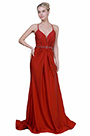 Спагетти Ремни V-Cut Красное Вечернее Платье
