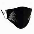 Christmas Washable Protective Black Mask with Beads