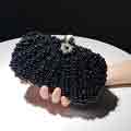 Womens Full Beaded Artificial Pearls Handbag Wedding Party Bag