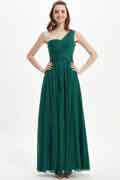 Green One Shoulder Chiffon Wedding Bridesmaid Dresses