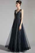 NEW Navy Blue Straps Shiny Beads Party Prom Gown