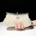 Shiny Pearl Embellished Purse Clutch Handbag
