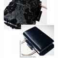 Women's Black Elegant Floral Lace Evening Clutch