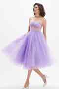 Lovely Purple Corset Polyester Bone Tulle Party Dress