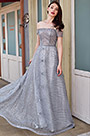 Nouvelle Robe de Soirée Longue à Paillettes Grise