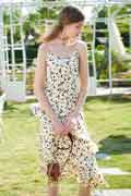 2021 Summer Women’s Ruffle Midi Dress Leopard Floral Dress