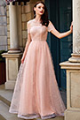 Neu Orange-Rosa lang Pailletten Party Abendkleid