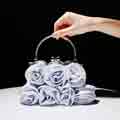 Women's Silk Satin Flowers Wedding Evening Bags Clutch