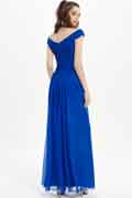 Off Shoulder Royal Blue Evening Gown Bridesmaid Dress