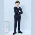 New Navy Blue 4 Pieces Suit Set Boys' Suit