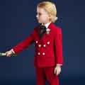 New Red 4-Piece 2-Button Notch Collar Suit Boy's Suit