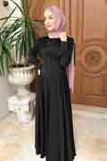 New Women Summer Plain Glossy Satin Long Sleeve Ruffled Button Dress