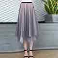 Women's Sheer Tutu Skirt Tulle Mesh Layered Midi Skirt