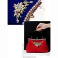 Velvet Crystal Evening Handbag Clutch Purse
