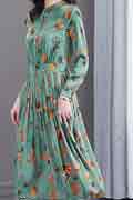 Green Floral Women Summer Party Maxi Dress