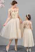 New Champagne Mommy and Me Matching Tassel Style Dress