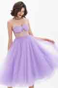 Lovely Purple Corset Polyester Bone Tulle Party Dress