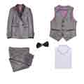 New Notch Lapel 5 Pieces Ticket Pocket Boys Suit