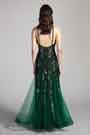 Green Halter Shiny Sequins Tulle Party Evening Dress