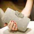 New Rhinestone Frosted Evening Clutch Handbag