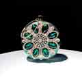 Womens Evening Bag Round Rhinestone Crystal Clutch Purse
